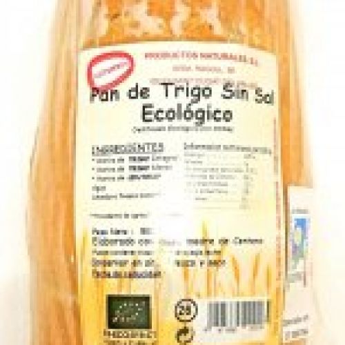 Pan de trigo SIN SAL Integral Ecológico de 500 g
