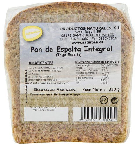 Pan Espelta cortado