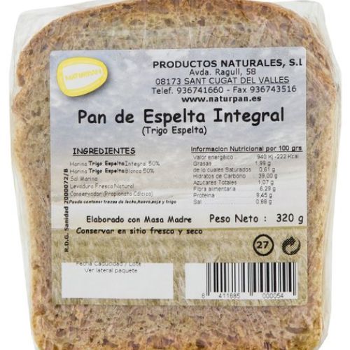Pan Espelta cortado